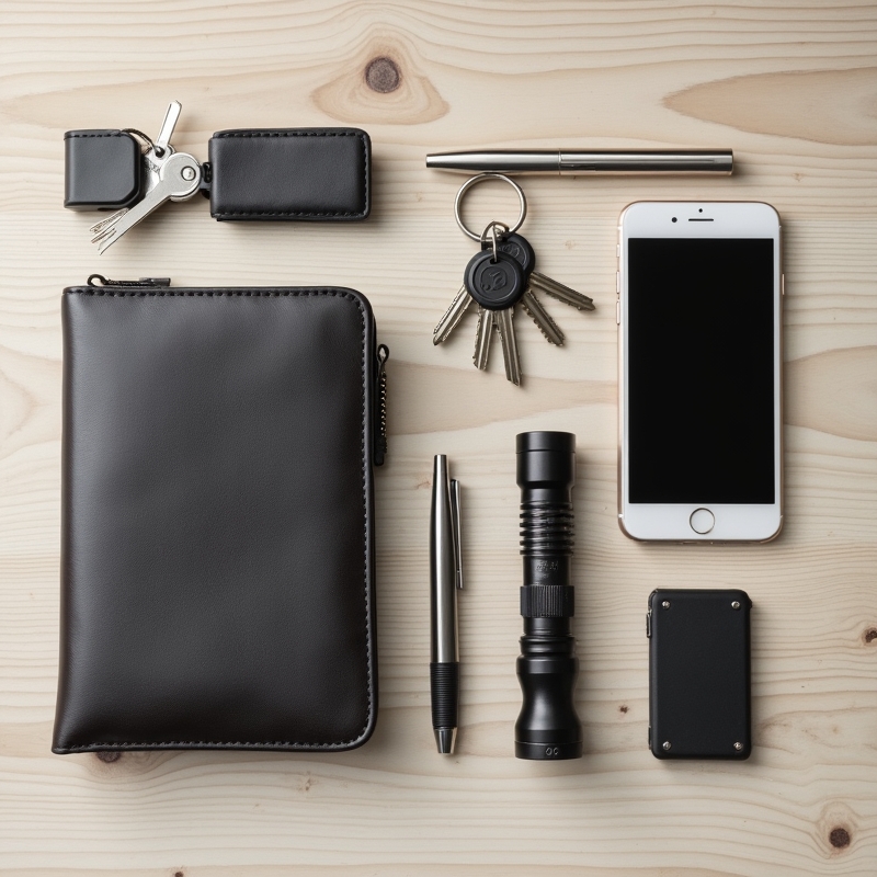 Prylar & Köpguider 4 Minimal EDC-uppsättning för män med plånbok, nycklar och penna