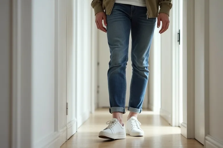 Man som väljer sneakers utifrån stil och vardagsanvändning