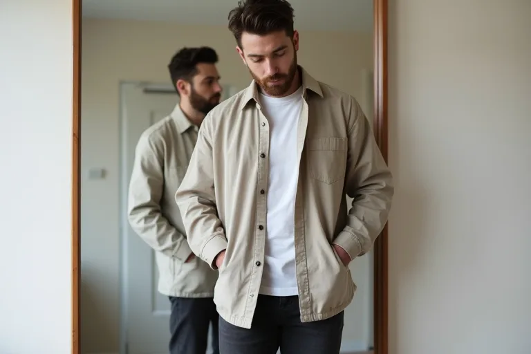 Overshirt jämförd som ett mellanlager mellan skjorta och lätt jacka i vardagsstil