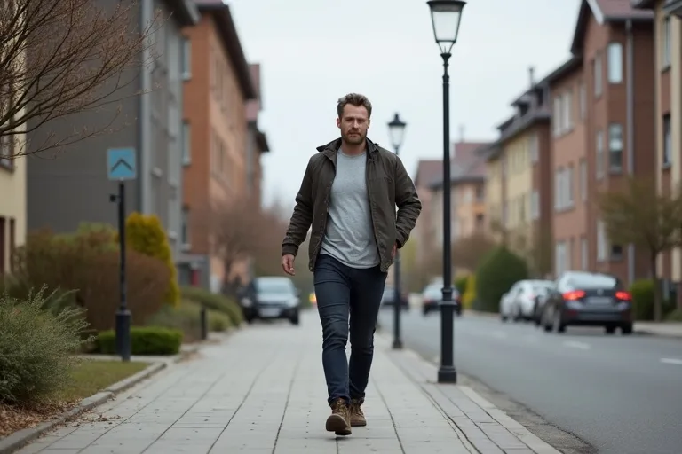 En man förbereder enkel hemmaträning som komplement till promenader