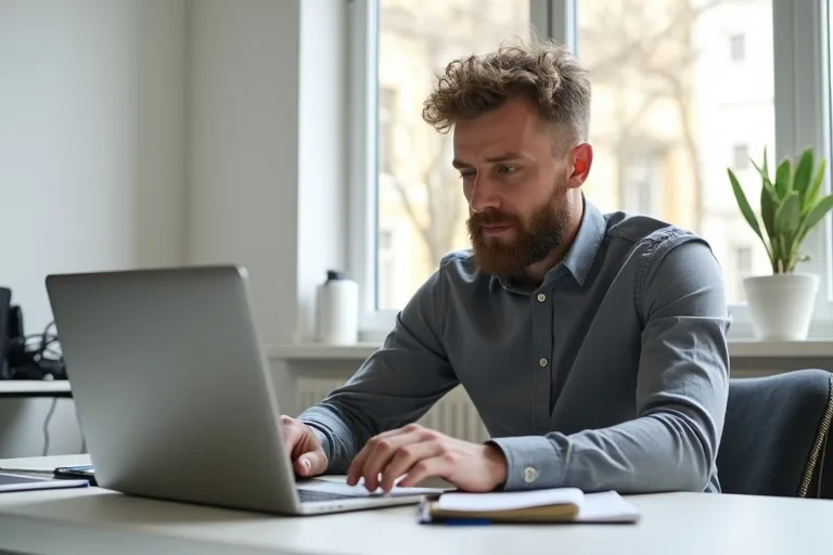 En man pratar med en referens och förbereder vad som ska sägas i jobbsökandet