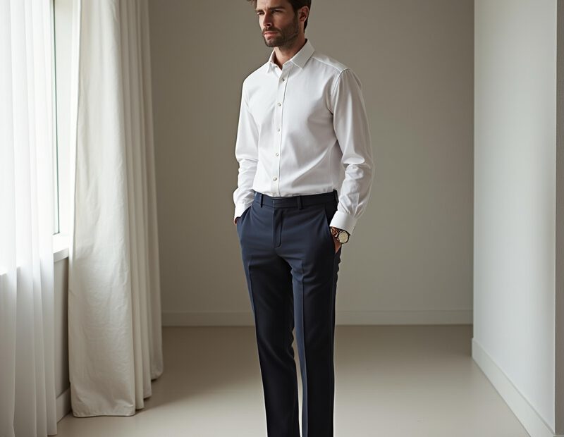 Vit skjorta för män: bästa val för kontor, dejt och fest 1 Vit herrskjorta stylad för kontor, dejt och fest i modern miljö