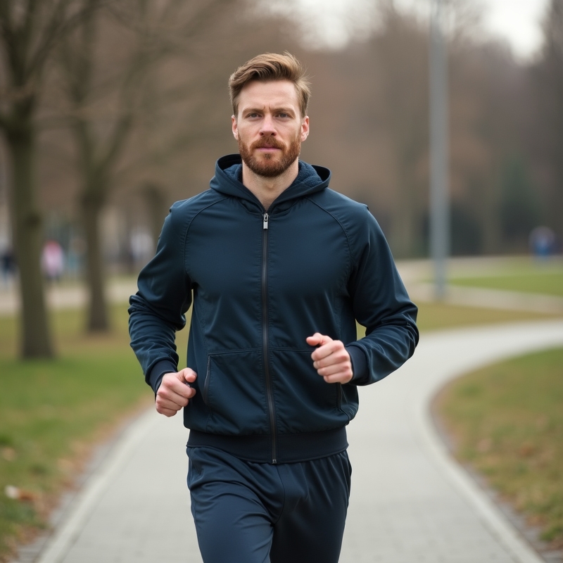 Hem 11 Man i träningskläder på promenad i stadsmiljö med vattenflaska