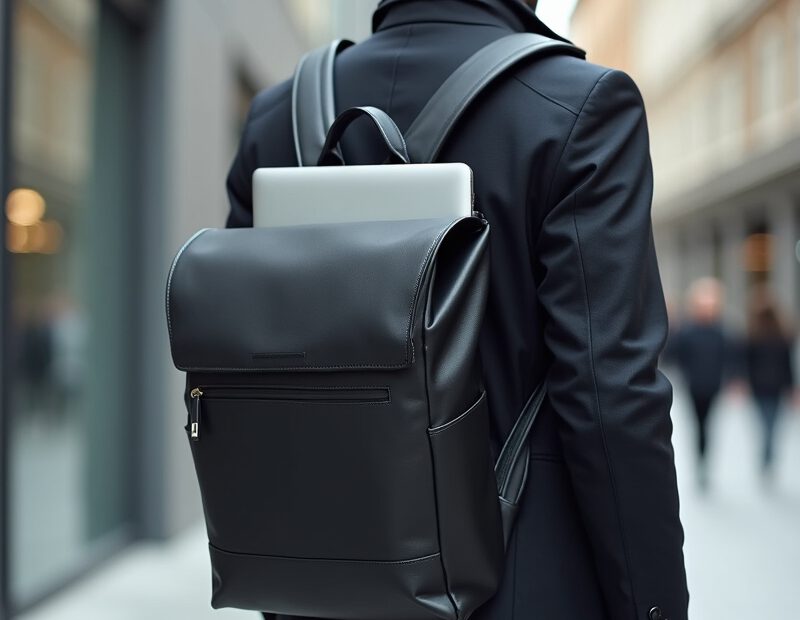 Laptopryggsäck: vanliga misstag vid köp för män 1 Man med laptopryggsäck på väg till jobb och pendling i stadsmiljö