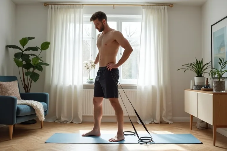 Mjuk morgonstretch med lugna rörelser och fokus på kontroll