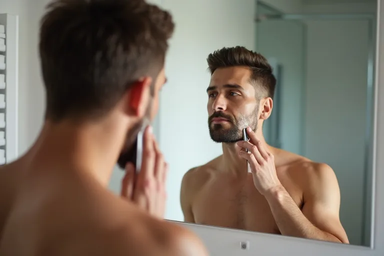 Philips OneBlade används nära käklinjen för att forma skägg och kanter