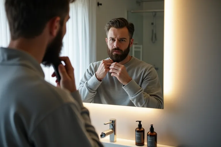 Skäggtrimmer för män: rutinen för bättre trim, form och mindre frustration 4 Skäggkam och trimmer används för att välja rätt längd och få jämn trimning
