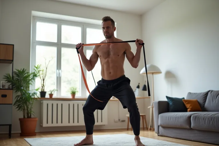 Närbild på motståndsband som används för hemmaträning
