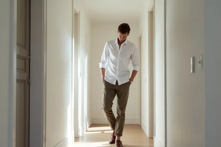 Loafers kombinerade med chinos för en enkel smart casual-look